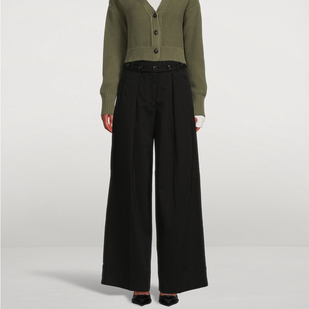 KOTN❣️wide leg black belted pants black